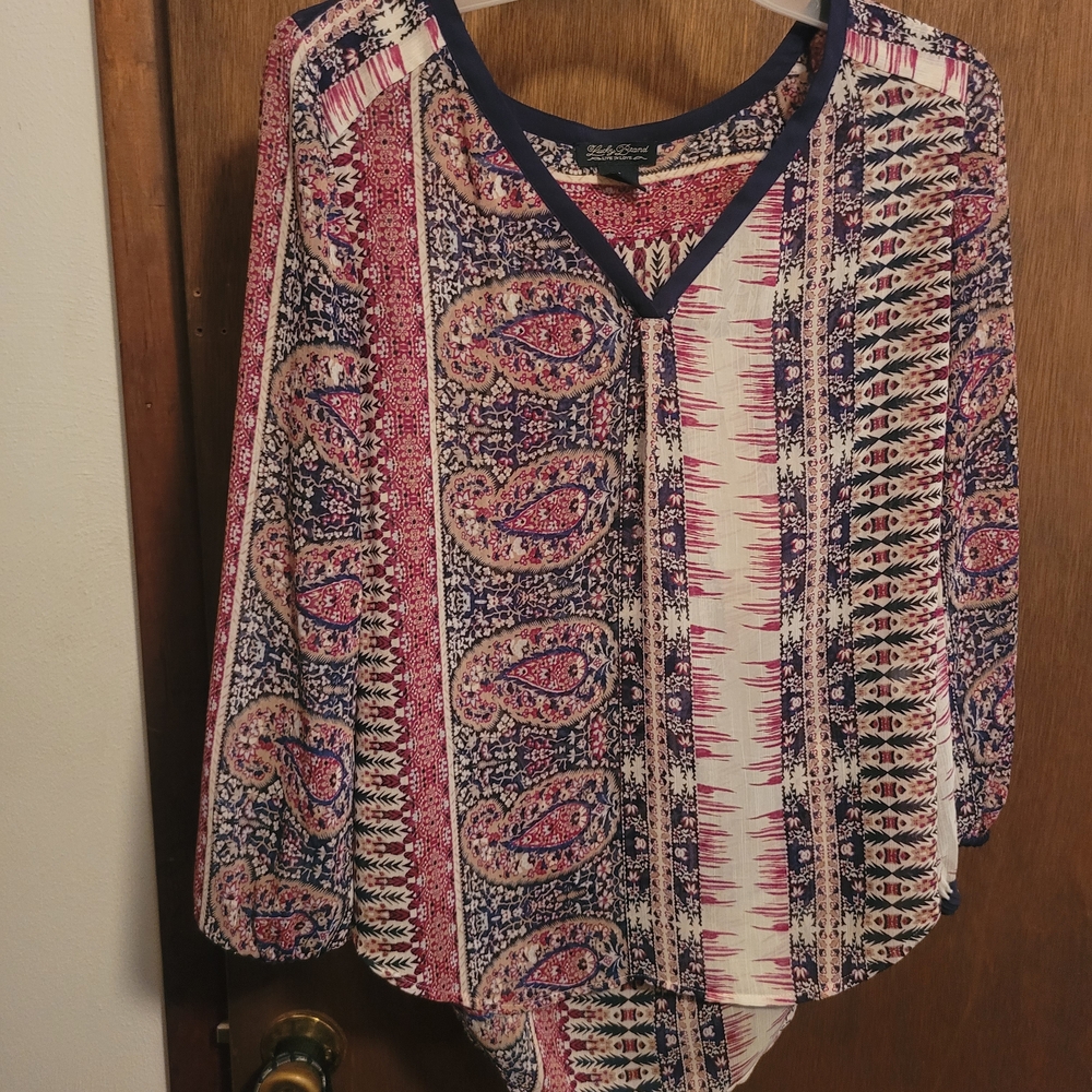 Lucky Brand Multicolor Paisley Blouse